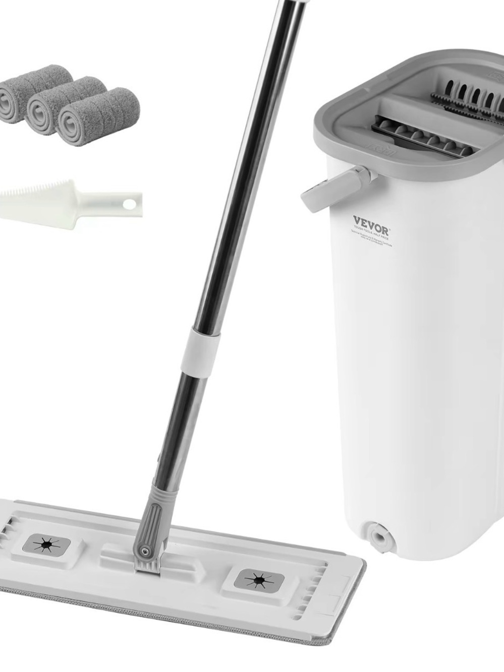 Gray Spin Mop and Bucket Cleaning System